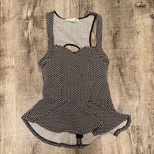 Sans Souci Black and White Polka Dot Tank Top